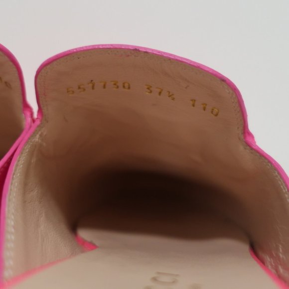 Gucci Princetown Loafer Mules Neon Pink Leather - Picture 10 of 12